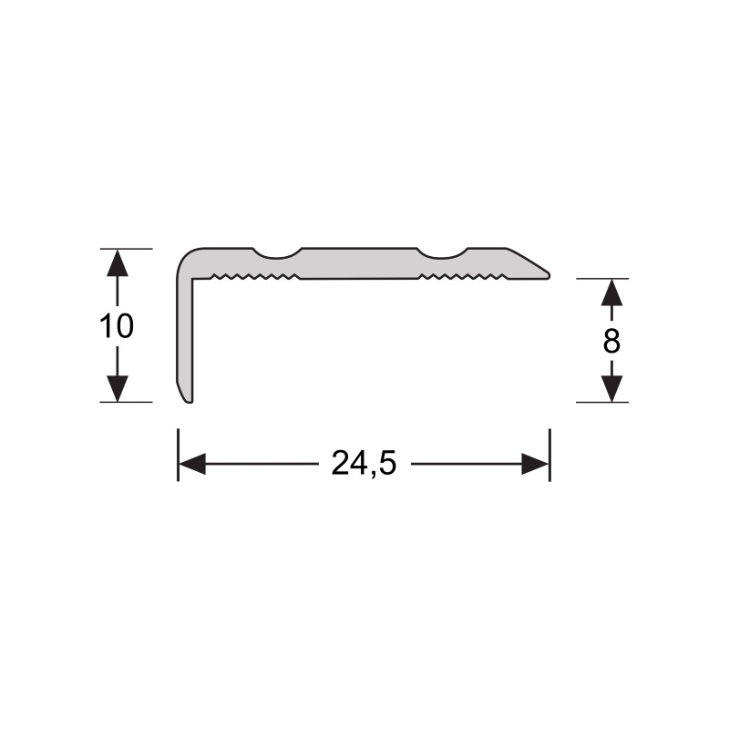 Hoeklijnprofiel 10 mm 1m Zilver Geborsteld 69108 