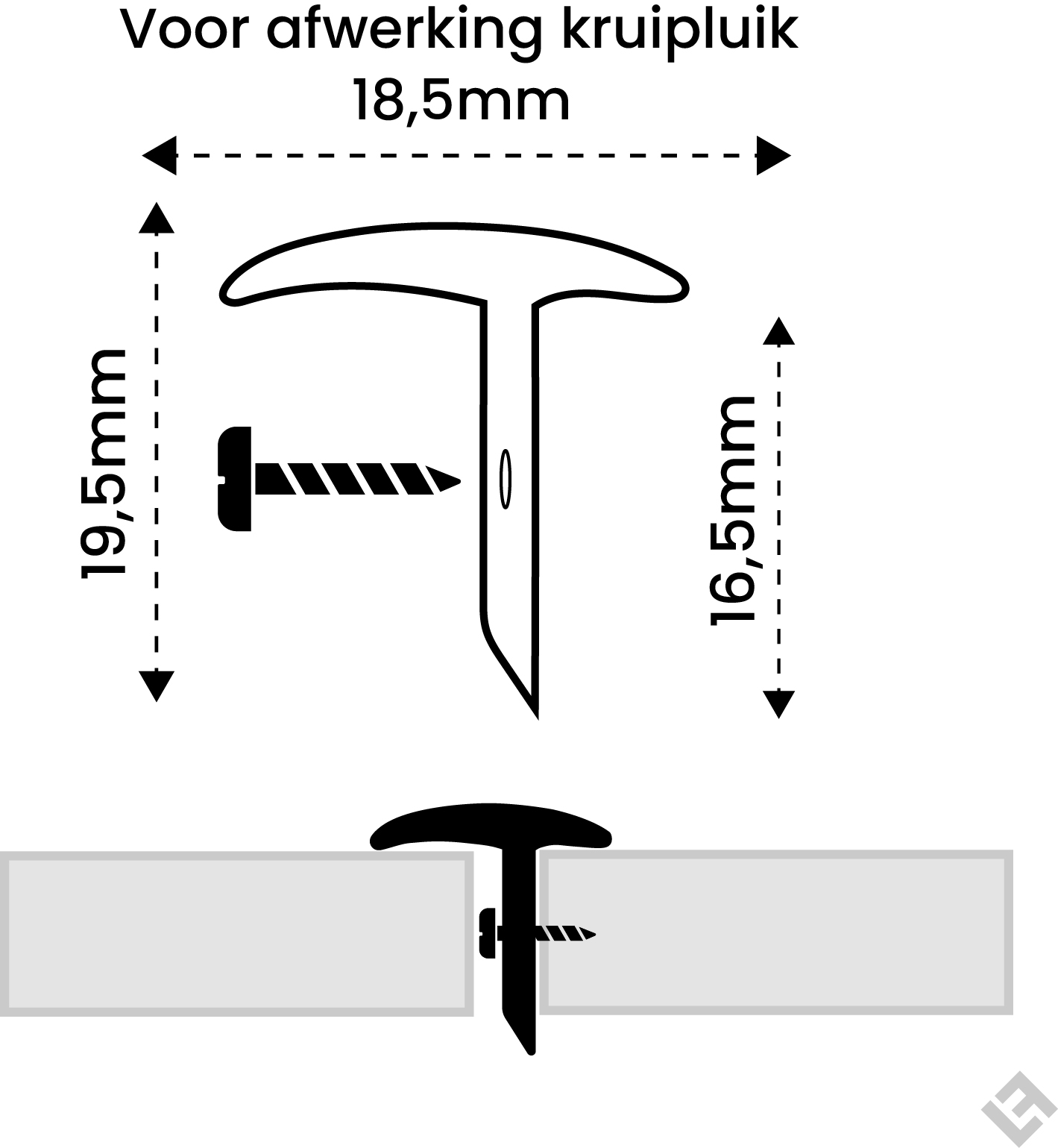 Luikprofiel Zwart 2,5m 71319